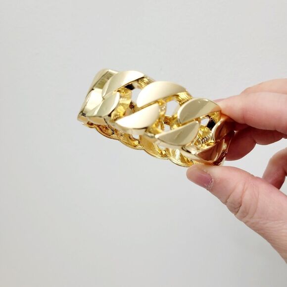 Brand New Gold Tone Chain Style Bangle Bracelet - Picture 3 of 10